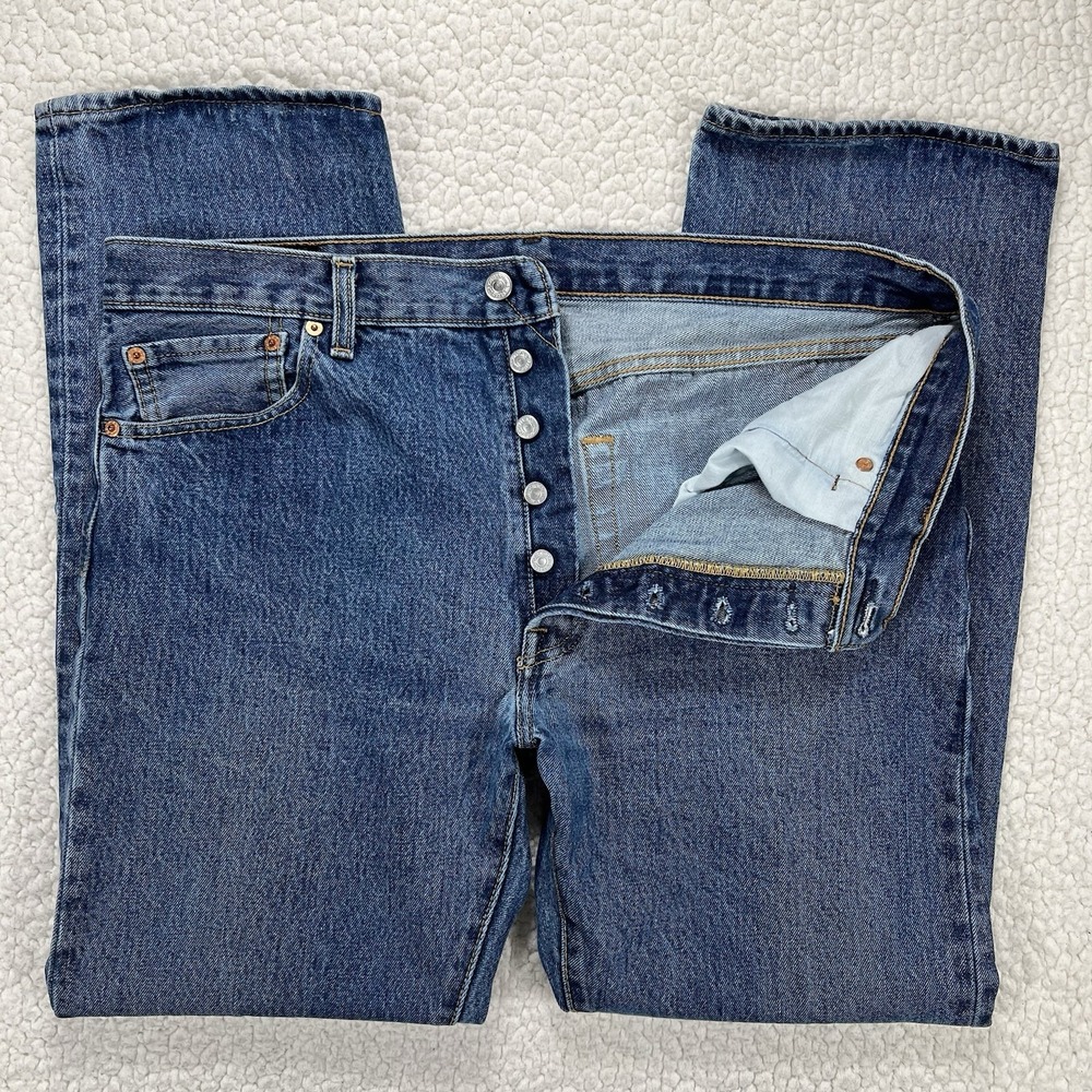 Levi's 501 Straight Jeans Men's 36x30 Blue Streetwear Grunge Classic Casual